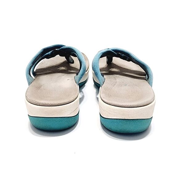 Clarks Womens Arla Jane Aqua Solid Textile Flip Flop Comfort Sandals Size 10 - Picture 5 of 6